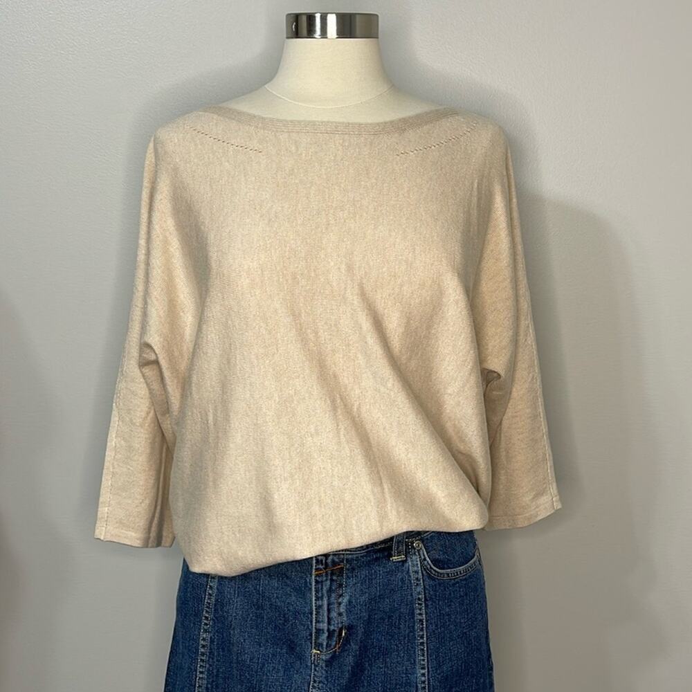 Soma Wknd Tan Boatneck Cropped Sweater Size XL NWT
